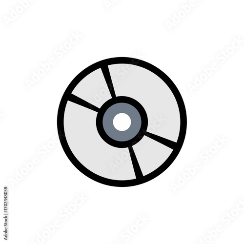 Optical disc depicts data storage digitally isolated white