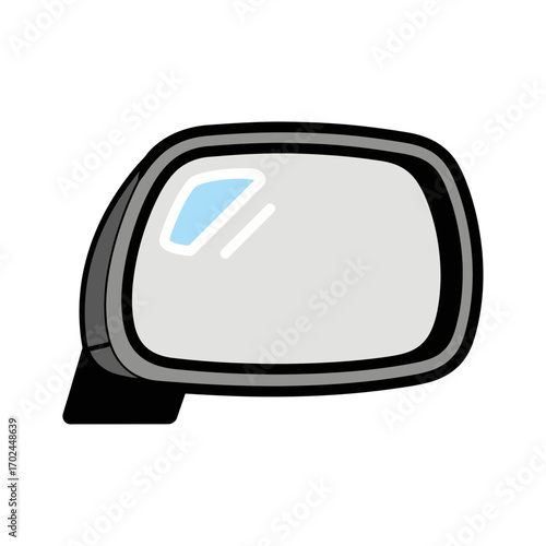 Car mirror reflects light during daytime automotive part