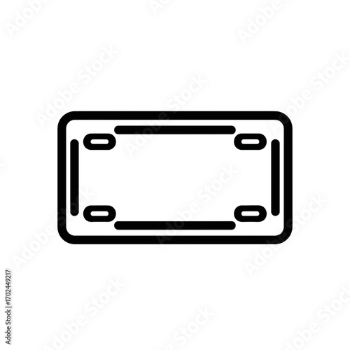 Vehicle plate outline defines car identity standardly isolated