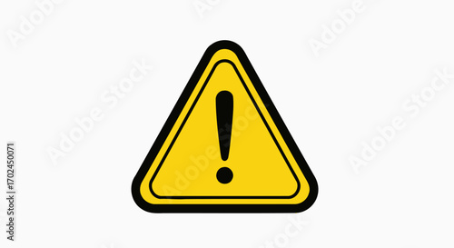 Yellow Triangular Warning Sign with Black Exclamation Mark Symbol.