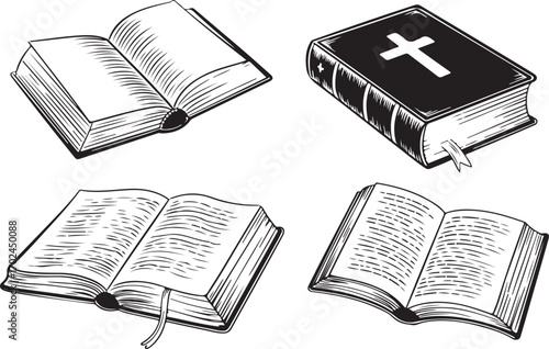 Open Book Silhouette Scripture Library Literature Education Knowledge Symbol
