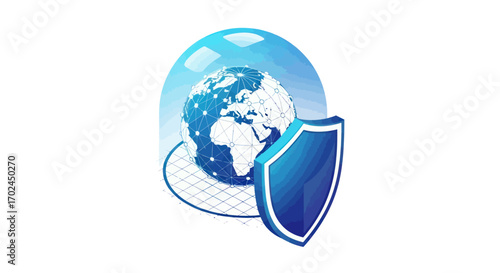 Global Security Shield: Protecting the World with Technology and Cyber Defense.