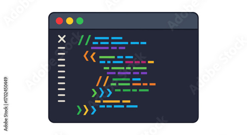 Colorful Code Editor Window with Syntax Highlighting.