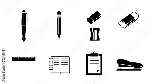 Stationery Items Collection Essential Writing and Office Supplies
