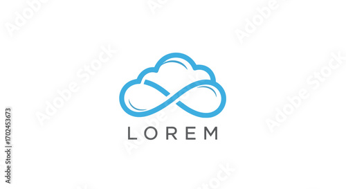 Vector illustration of cloud logo with infinity symbol