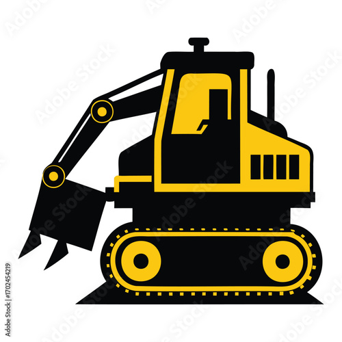 Powerful Excavation Equipment Artwork