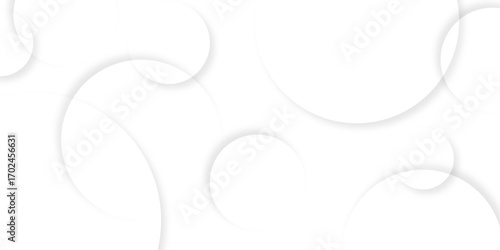 Abstract background with circle white abstract geometric background with soft light white paper circles in design .Gray abstract. Modern design background for report and project presentation template.