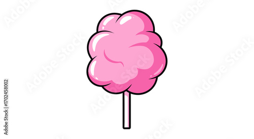 Fluffy Pink Cotton Candy Treat on a Stick.