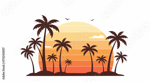 sun set on beach