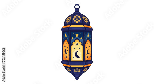 Ornate Islamic Lantern with Intricate Designs.
