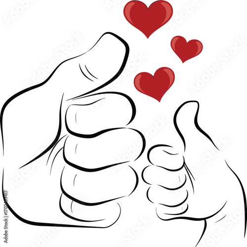 Clean hand drawn vector illustration of two fists bumping in solidarity