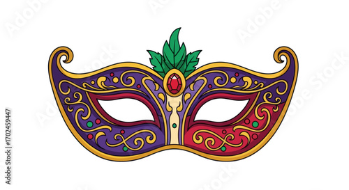 Ornate Carnival Mask with Decorative Designs.