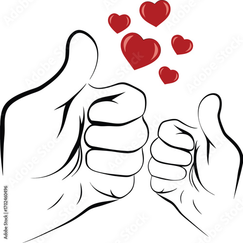 Clean vector illustration of two fists bumping in solidarity and agreement
