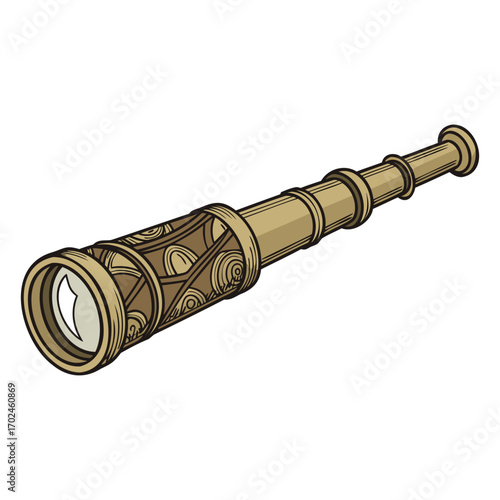 Vintage Old Telescope Illustration