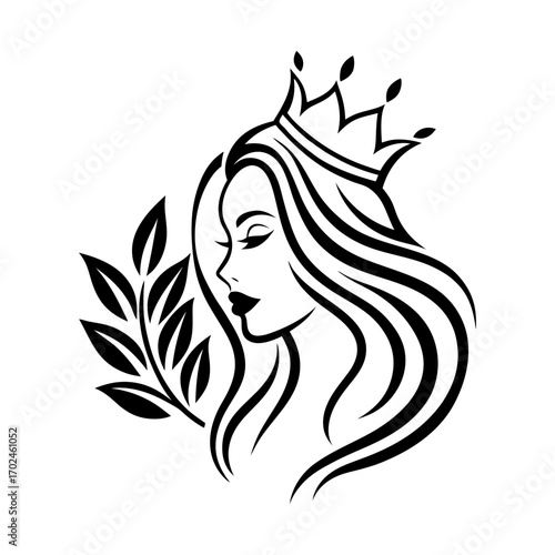 a luxurious golden beauty logo featuring a woman