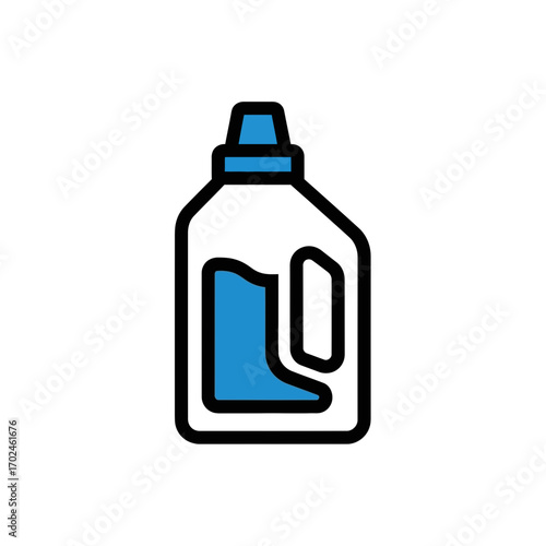 Blue liquid container showcases contents indoors illustration