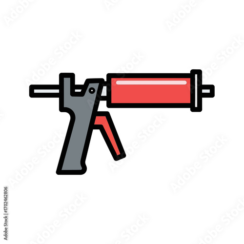 Caulking gun applies sealant construction home improvement detail