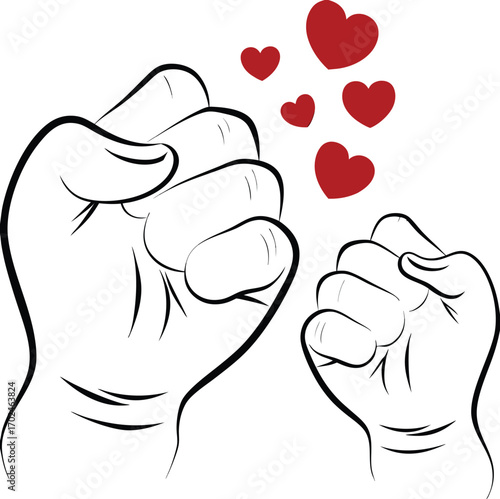 Adult fist bump celebration and unity banner design