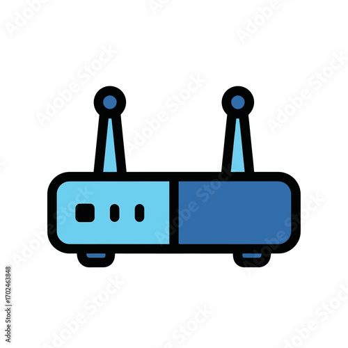 Blue router transmits data in network device setting online