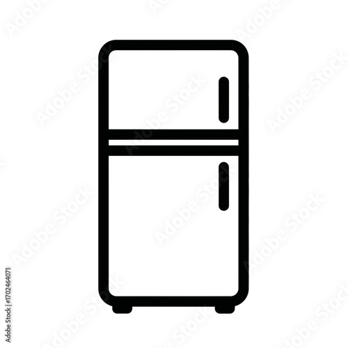 Refrigerator icon stands isolated appliance illustration minimalist design