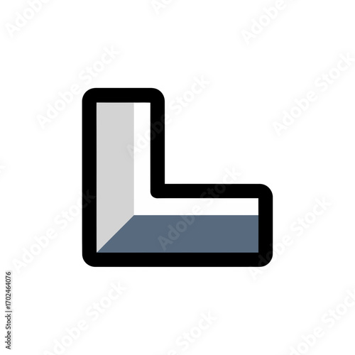 L graphic represents structure within digital layout isolated graphic