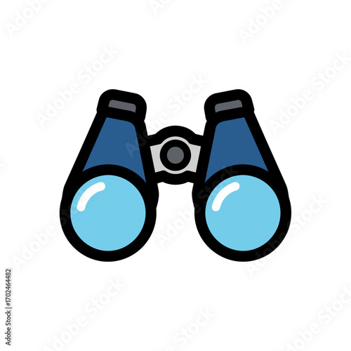 Blue binoculars enhance sight outdoor scene detail