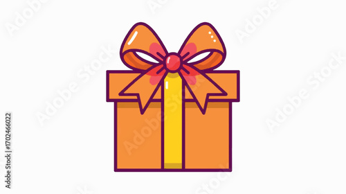 Gift box bow emoji gift illustration vector birthday ribbon symbol sign icon