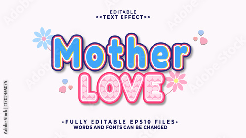 3d mother love lowercase text effect