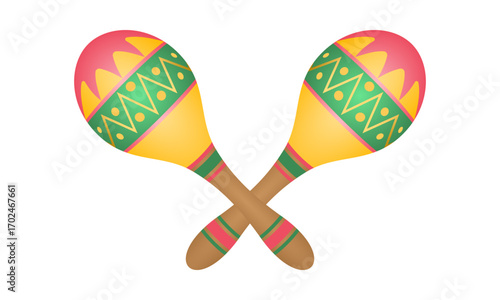 maracas musical instrument vector illustration isolated on white background.