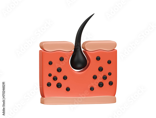 epidermis icon 3d illustration render