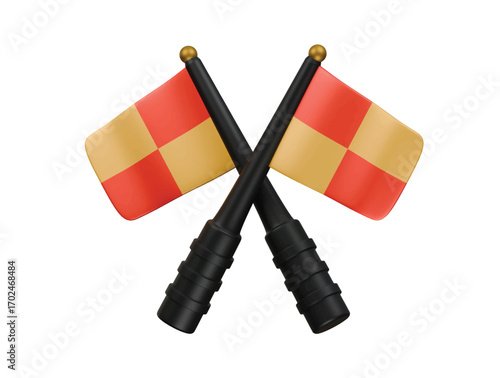 offside flag icon 3d illustration render
