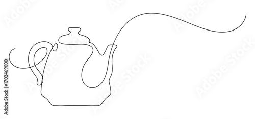 Teapot. Continuous line drawing.