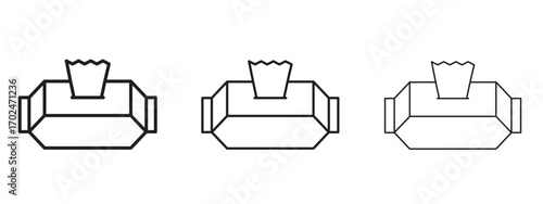 Wipes pack icon, outline sign, linear symbols