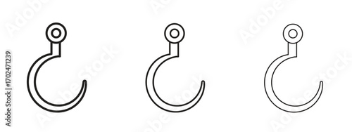 Winch hook icon, outline sign, linear symbols
