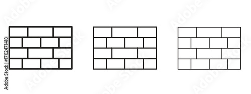 Wall icon, outline sign, linear symbols