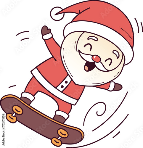 Adorable santa claus character illustration in festive red clothing and hat