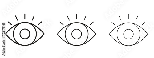 Visible icon, outline sign, linear symbols