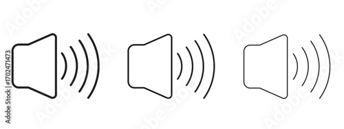 Volume icon, outline sign, linear symbols