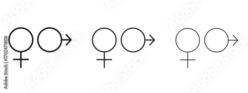 Unisex icon, outline sign, linear symbols