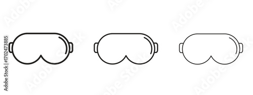 Sleeping mask icon, outline sign, linear symbols
