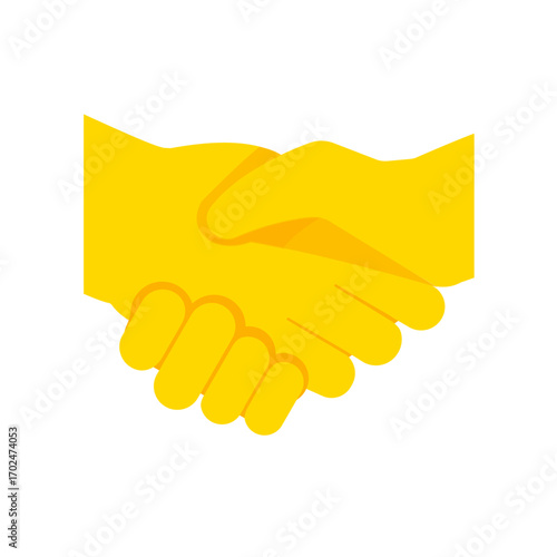 Handshake deal or partnership gesture - vector icon
