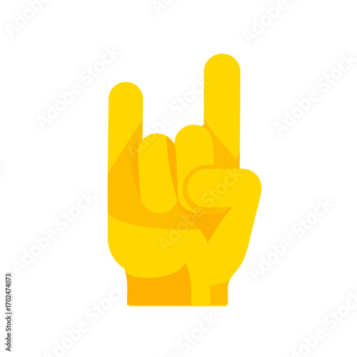 Rock on or devil horns hand gesture - vector icon