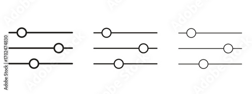Settings sliders icon, outline sign, linear symbols