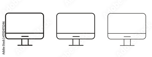 Screen icon, outline sign, linear symbols