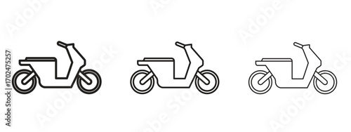 Scooter bike icon, outline sign, linear symbols