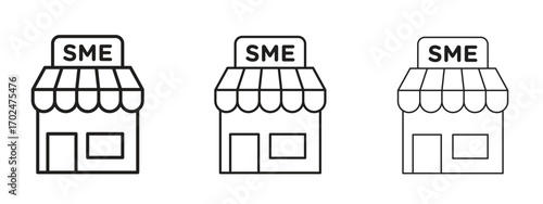 SME icon, outline sign, linear symbols