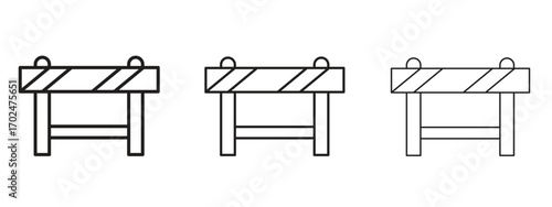 Roadblock icon, outline sign, linear symbols