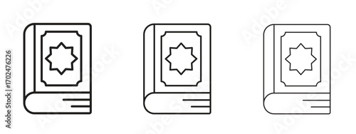 Quran book icon, outline sign, linear symbols