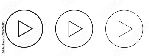 Play icon, outline sign, linear symbols