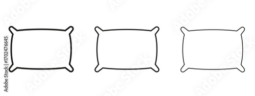Pillow icon, outline sign, linear symbols
